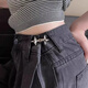 Musselson four-pointed star waist tightening artifact adjustable waist button fashion jeans fixed waist button four-pointed star waist button silver + black 2 pairs