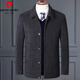 Pierre Cardin (Pierre Cardin) spring, autumn and winter middle-aged men's wool jackets, middle-aged and elderly dads' wool woolen lapel business casual jackets, gray single lining, spring and autumn models 5XL 200 recommended 190-220Jin Jin equals 0.5 kg