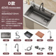 Jiumu Sink Nano Gun Gray SUS304 Thickened Stainless Steel Vegetable Basin Kitchen Handmade Large Single Tank Home Dishwasher Pot Selling Package + Water Cleaning Faucet + Soap Dispenser 680mm*450mm