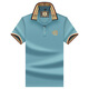 Jiayan European Station Trendy Polo Shirt Men's Summer New Solid Color Embroidered Short Sleeve Daily Fashion Business Casual Half Sleeve 897 Black M