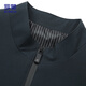 
ROMON Jacket Men's Spring and Autumn Jacket Solid Color Stand Collar Versatile Executive Business Casual Men's Clothing ii6 Dark Blue 3XL