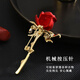 Crystal rose brooch, high-end women's brooch, birthday gift for girls, high-end niche and practical, gift boxed X357 red rose brooch