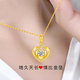 Shilianxiang gold four-leaf clover necklace for women imitation pure gold pendant 18K pure gold for Valentine's Day for your girlfriend four-leaf clover