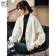 She enjoys autumn and winter knitted cardigan women's plush coat sweater cardigan V-neck thick knitted top T144Z3008