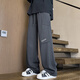 Idea (ZHUYIFAN) Fatty Large Size 230Jin [Jin equals 0.5 kg] Pants for men straight spring and summer thin work pants trendy brand large size straight wide-leg casual pants K1477 Black 5XL (195) 205-230Jin [Jin equals 0.5 kg] Wearable