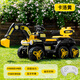 Jabadabado Kinderspielzeugbagger Motorrad Jungen 2-8 Jahre alt 5 Geburtstagsgeschenk Elektrische Fernbedienung Gräbertechnik für zwei Personen Milchfarbe [Top-ausgestattete Fernbedienungskontrolle Allradantrieb] Doppelpersonen können für zwei Personen sitzen können