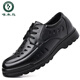 Spechtsandalen für Männer Sommer Neues echtes Leder atmungsaktives lässig Lederschuhe für Herren Hollow Hole Schuhe Weiche Sohle Vaters Schuhe 6627 Black Hollow 39