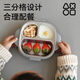 OCTOTO Kindergeschirrgeschirr Babymahlzeitablett Grundschule Lunchbox 316L Edelstahl -Mahlzeit Tablett Baby Tragbare Food Bowl