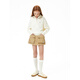 Elle Kids Kids's Clothing French Stand Collar Collar Media cremallera para niños y niñas suéteres de jarro suelto hueco de blancos 150