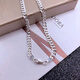 Feishengji pt950 platinum Cuban necklace platinum necklace for men and women couples 999 necklace sweater chain for men baby 4 mm wide 40 cm long