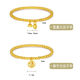 Luoyi's new gold color Two Worlds Huan Bracelet 999 gold lotus bracelet gold-plated silver solid blessing bracelet gift lotus bracelet 5m thick