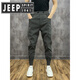 JEEP SPIRIT Jeep Internet celebrity 2025 trendy brand handsome casual pants men's versatile slim spring and summer sports nine-point tie-fitting black 834 single size 31130-140Jin [Jin equals 0.5 kg]