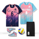 Aiqisen Uniforme de voleibol para hombres y mujeres Summer personalizado Summer de secado rápido Equipo de competencia de jersey de voleibol transpirable Niños impresos C5021-RAW Azul (mismo estilo para hombres y mujeres) 2XL (175-180cm 135-150Jin [Jin equivale a 0.5 kg])