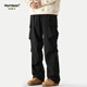 Pantalones de trabajo de paracaidismo funcional americano de homlean Nicho suelto de primavera y verano Nicho de senderismo informal S6603 Negro 3xl