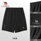 Camel (Camel) Sports Shorts Spring y Summer tejido de secado rápido y refrescante pantalones cortos de casualidad 724bay6002 Negro, L de mujeres L