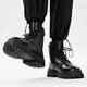 Xier Martin Boots Männer Neue High-Top British Style-Arbeitsstiefel Trendy Retro Lederstiefel dicke Motorradstiefel Männer schwarz 43