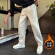 Kuraishi Kazuki trendy brand loose straight pants men's autumn and winter new sports pants casual trousers straight pants light gray 3XL