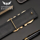 Gueva Armani Loonie Copper Buckle Belt Herren-echtes Leder glattes Schnalle-Gürtel-Kopfschicht Cowide Belt Business Casual High-End-Luxus-Luxus-Trend CM679-Waffenfarbe (Counter-Geschenkbox) 110 cm für 140jin [Jin gleich 0,5 kg] Innengebrauch in interner Gebrauch