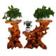 Represidente de tallado de raíz natural Registro de estar de estar chino Bonsai Fish Soporte de madera maciza Balcón Balcón Balcón Ornamento Antiguo Fluorescente Amarillo B20 Piedra Bolsa de piedra