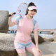 Supervisor swimsuit women 2025 new swimsuit women's conservative large size fat mm slightly fat girl bathing in hot spring split swimsuit 6167 black with gray 3XL Recommended 115-130Jin [Jin equals 0.5 kg]