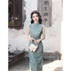 Du Yanzhi Spring and Summer New Style Mesh Printed Rose Double Layer Mid-Length Cheongsam Sleeveless Republic of China Style Old Shanghai Cheongsam Rose 2XL 120-130Jin Jin equals 0.5kg (skirt 119CM)