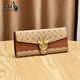 Känguru (Kangaroo) Echtes Leder 2024 Neue Mode Frauen Brieftasche vielseitige Multifunktions-Retro-Münzbrieftasche Long Coin Wallet Women's Khaki