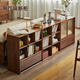 Zhidian solid wood bookcase living room wall-to-ceiling TV cabinet North American black walnut multi-functional combination cabinet small apartment low cabinet single sliding door cabinet for export only