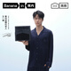 Banana 701Home Men and Women's Silk Long Sleeve Long Trousers Couple Home Clothing Set Gift Box Gifts Machine Washable [Women's Style] Quartz Gray XL