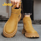 Jeep Martin boots men's high-top British style work boots men's autumn and winter medium-top thick-soled retro motorcycle shoes men's earthy 41