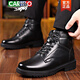 Cartelo 3513 Cruiser Herren Boots Stiefel Taktische Kampfstiefel Winter High-Top Pure Woll Military Hook Baumwoll Lederschuhe warme Stiefel 3519 Schwarz Woll-Flachsohle Modell 38 Teile 38
