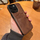 适用苹果15手机壳iPhone14牛皮13pro软12MINI卡包11promax防摔XR 【深咖】奢华皮质/自带卡包 iPhone 15