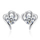 Pt950 platinum earrings, Korean style earrings for women, fashionable and creative micro-embellished heart-shaped gifts for girlfriends on Chinese Valentine's Day, light luxury love earrings