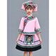 Yao Future Zhuang Clothing New March 3 Guangxi Zhuang Children's Clothing Performance Clothing 56 Yao Qiang Boys and Girls 9871 Blue Girl Set (including Hat) 110cm