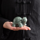 Ruyao Ge Kiln Tea Pet Decoration Tea Play Mini Turtle Split to Raise Cute Ceramic Kung Fu Tea Ceremony Accessories Boutique CJX Plum Green-Ge Kiln Turtle Tea Pet No Specifications