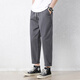 Pantalones casuales judíos para hombres en verano Nuevo deporte de seda heterosexual de hielo suelto pantalones de nueve puntos para hombres pantalones de moda de estilo coreano 9904 gris oscuro 2xl