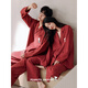 Bei Yan's zodiac year couple pajamas for women spring and autumn soft cotton red wedding home clothes men's cute Snoopy long-sleeved suit C20513 men's XL