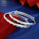 Joya china Cumpleaños Memorial Regalos Pulseras de plata bebé 999 Pulsera de plata de pie Luna llena Recién nacido alrededor de 20 g