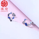 Aiyu Pt950 platinum earrings with enamel platinum moment series earrings for your girlfriend