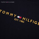 TOMMY HILFIGER童装男休闲简约字母刺绣圆领内搭打底衫长袖T恤TH2412015 藏青色654 130 7/130cm