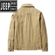 
Jeep (JEEP) winter pilot jacket men's plus velvet thickened large size loose cotton coat middle-aged and young lamb velvet work cotton jacket khaki [pure cotton fabric] XL 125-140Jin [Jin equals 0.5 kg]