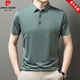 
Pierre cardin brand ice silk cool breathable short-sleeved T-shirt men's summer thin loose striped POLO base shirt casual t-shirt blue 17084A