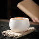 Gold inlaid jade tea cup master cup tea set white ceramic Ru kiln can be grown and opened to give a gift box white Ru Luohan cup