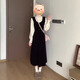 St. Paul's French Hepburn small fragrance fake two-piece knitted dress for women autumn and winter 2025 new temperament long skirt spring and autumn fake two-piece dress S size