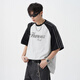 Dingfengbaoluo American T-shirt Men's Men's Summer Loose Contrast Couleur Couleur décontractée Hl74 White Grey M
