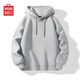 MINISO hooded sweatshirt men's autumn new heavyweight loose oversize men's trendy pullover hemp gray XL