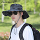 CHALL KITTY Men's Sun Protection Hat Summer UV Sun Visor Outdoor Mountaineering Fishing Sun Hat Large-brimmed Fisherman's Hat Camouflage Dark Gray - High-end Brand Gift Box Premium