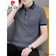 Pierre cardin business casual embroidery POLOT shirt solid color cotton short-sleeved T-shirt men's summer lapel top men's T-shirt black 683 models M 85-100Jin [Jin equals 0.5 kg]