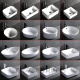 Balcón de lavado de la cuenca de encimera XMSJ Balcón de un solo agujero de lavado Cerámica de lavado de la cuenca del lavavajillas de la cuenca del lavado del hogar del tamaño del ronda pequeña 679A-40*30 Single Basin con drenaje