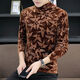 Camiseta de manga larga de terciopelo de oro Nukm en otoño y camisa de base de media altura de medio cuello de invierno de moda de moda y guapo moderno de moda más terciopelo tendencia espesa 693 Black Plus Velvet XL 120-135Jin [Jin equivale a 0.5 kg]