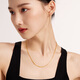 Luk Fu Schmuck Fuß Gold Squake Knochenkette Gold Halskette Einfache Claserotin Kette Preisträger L04TBGN0010 6,53 Gramm (einschließlich Arbeitskosten 653 Yuan)